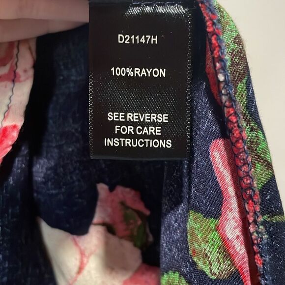 Anthropologie- Aakaa Black and Pink Floral Tie Front Mini Dress- Size Small - Picture 8 of 9